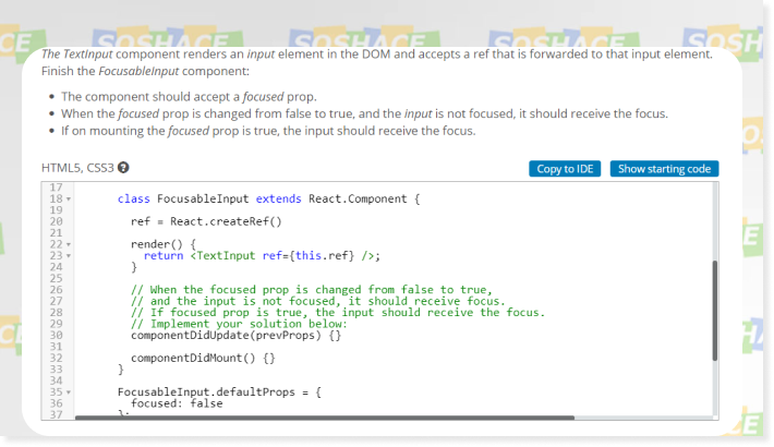Testdome Sample Questions for React