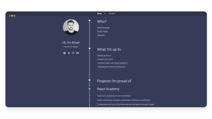 screenshot depicting the portfolio of Kristijan Ristovski