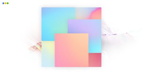 artwork depicting a rectangle with patches of various colors