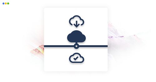artwork depicting various cloud infrastructure-related icons