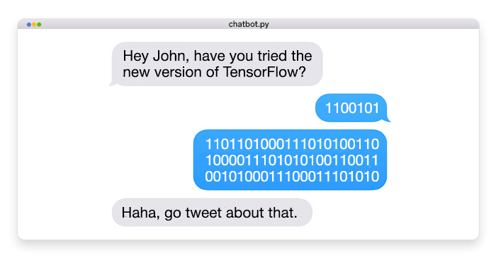 artwork depicting a conversation between a human and a robot