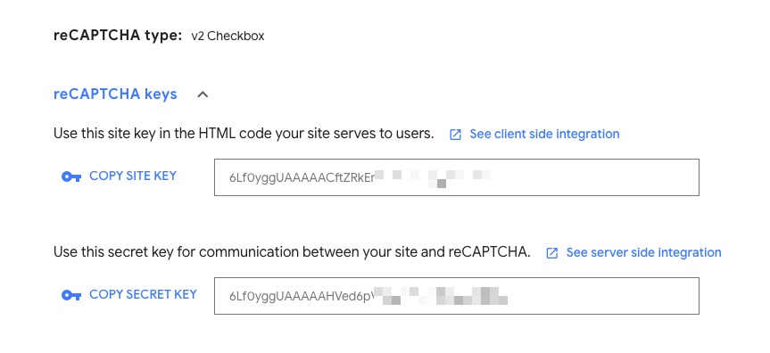 Google Recaptcha api key