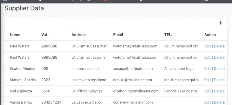 "Supplier remove" result "Supplier remove" result