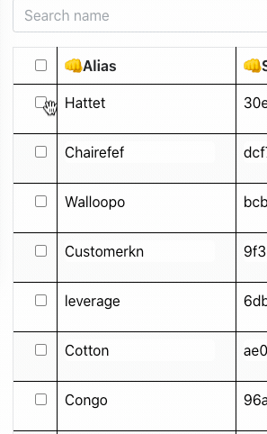 Check box column Check box column