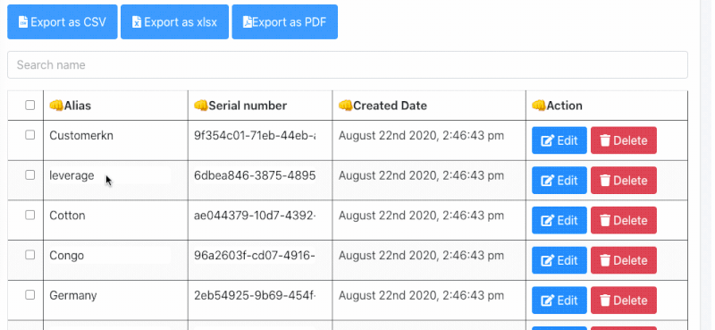 Inline editable result Inline editable result