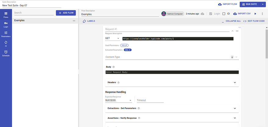 Advance options for adding tests Advance options for adding tests