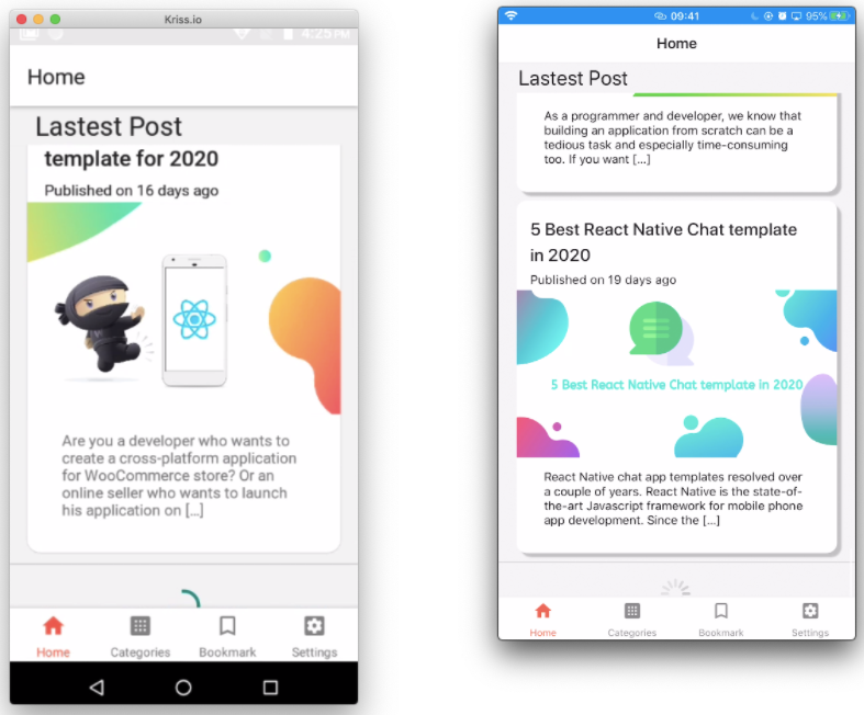 React native home screen with paper React native home screen with paper