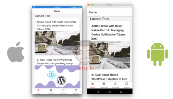 Home screen with flatlist Home screen with flatlist