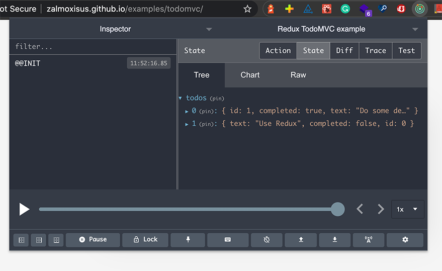 The DevTools after committing previous actions The DevTools after committing previous actions