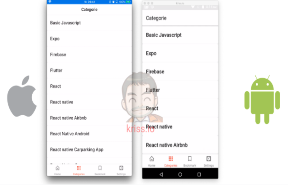 Categories screen Categories screen