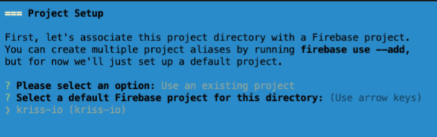 Select Firebase project on CLI Select Firebase project on CLI