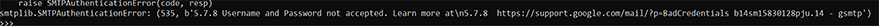 SMTP Authentication error