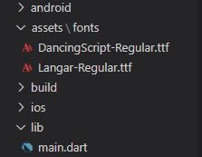 Font structure folder Font structure folder