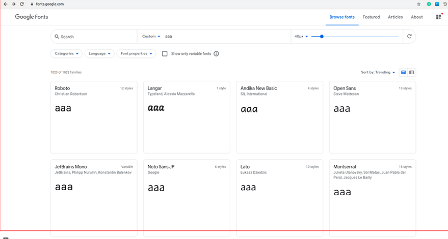 Google fonts