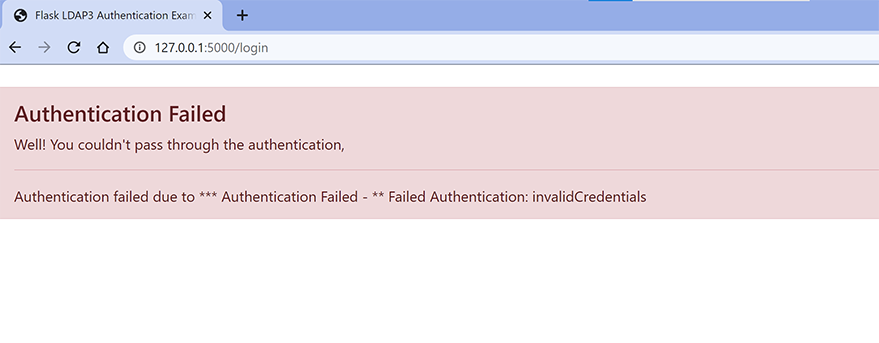LDAP authentication with FLask failed LDAP authentication with FLask failed