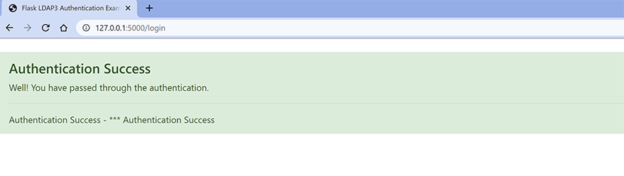 LDAP authentication with FLask success LDAP authentication with FLask success