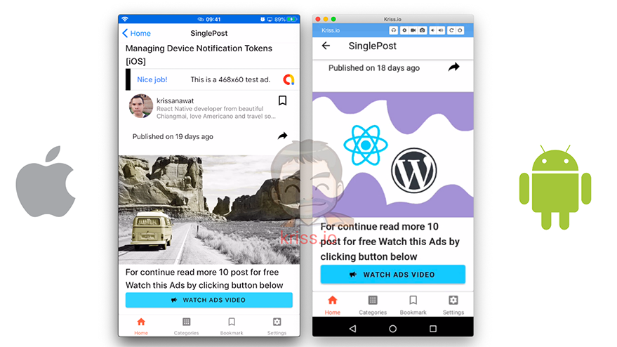 Watch ads for remove ads