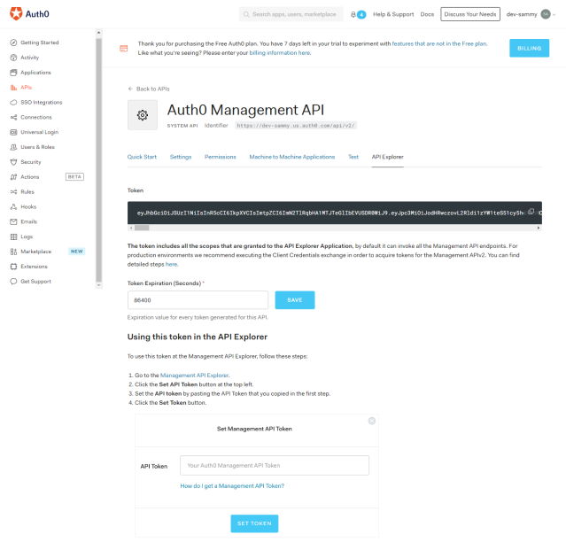 Auth0 management API Auth0 management API