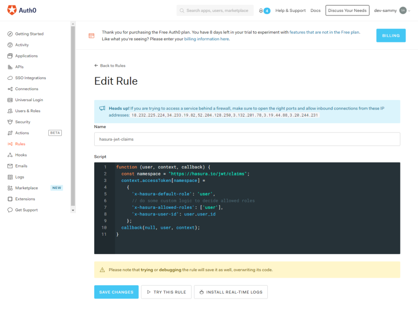 Auth0 Rules Auth0 Rules