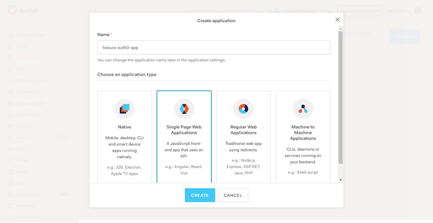 Choose an application type Choose an application type