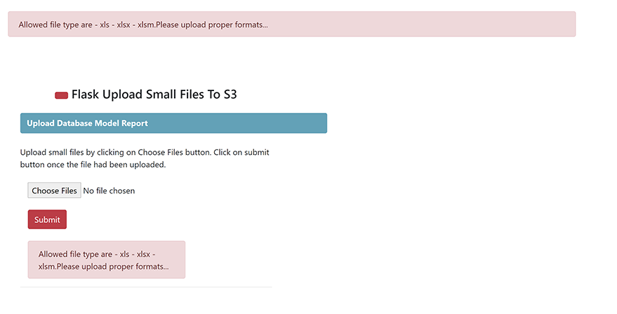 Flask Application Wrong File Format Flask Application Wrong File Format