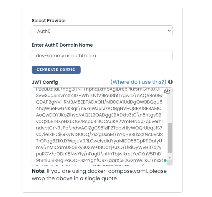 Generated JWT token Generated JWT token