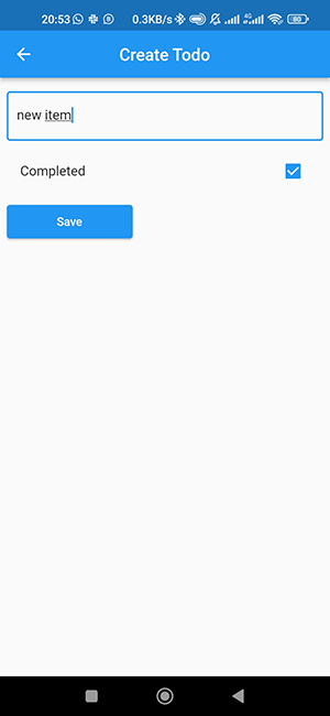 New todo item. Application screen New todo item. Application screen