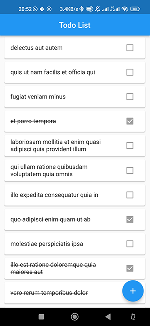 ToDo main screen ToDo main screen