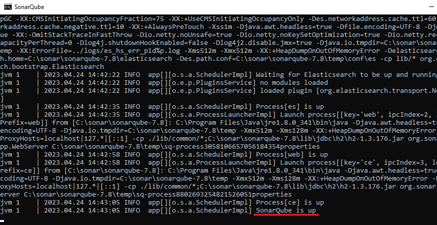 Starting the SonarQube server Starting the SonarQube server