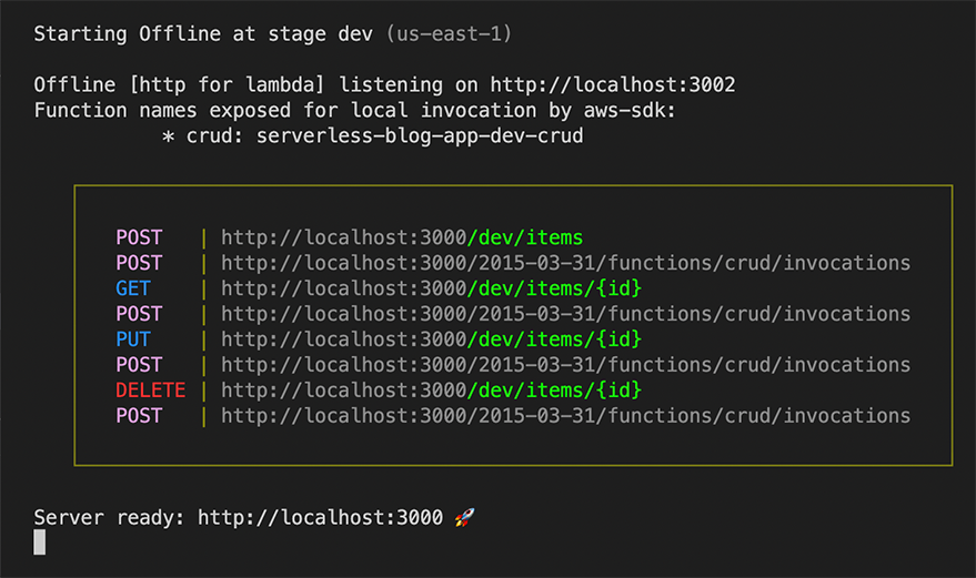 Bash. "Serverless Offline" plugin Bash. "Serverless Offline" plugin