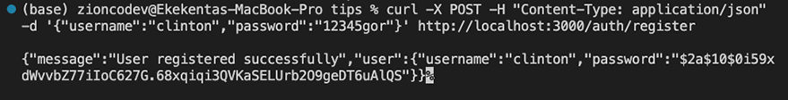 Message: "User registered successfully" Message: "User registered successfully"