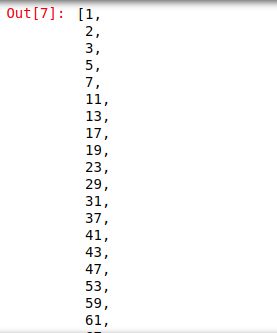Prime numbers: output