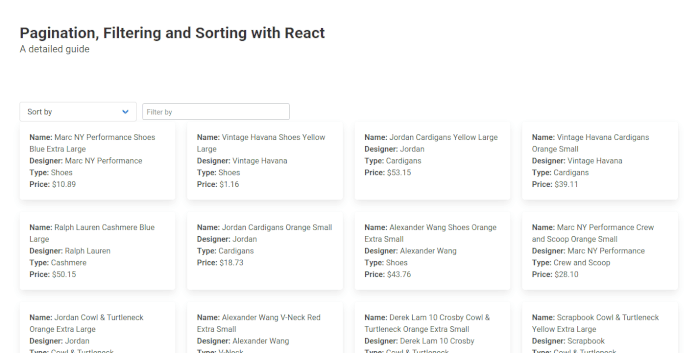 Sorting by price