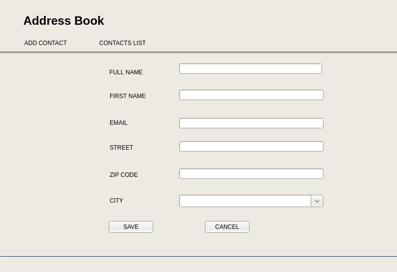 Wireframe for Contact Edit form Wireframe for Contact Edit form