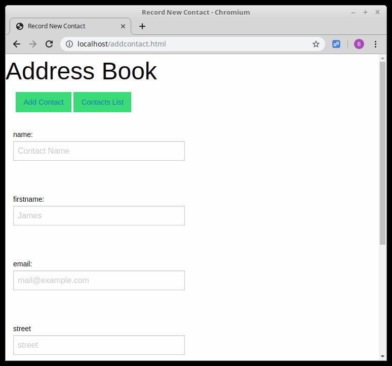 Add Contact Form Add Contact Form