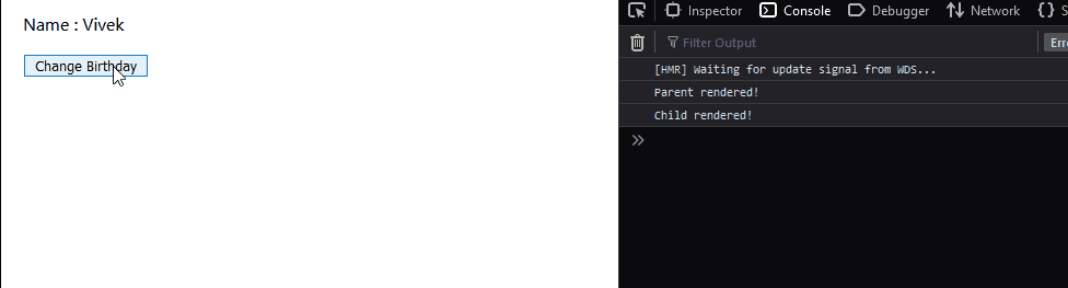 Example with React.PureComponent Example with React.PureComponent