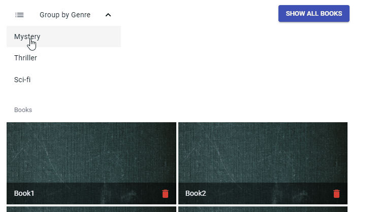 GIF displaying the group-by-genre feature GIF displaying the group-by-genre feature