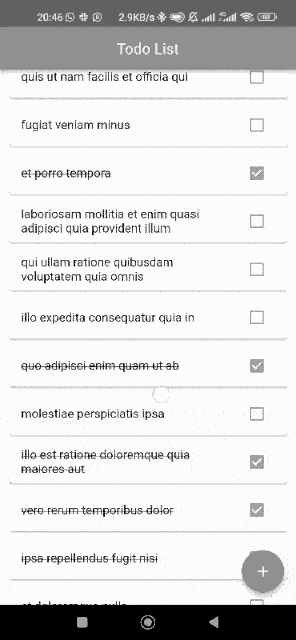 Todo list application, animated Todo list application, animated