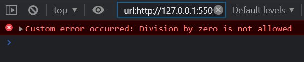 Custom error occurred: Division by zero is not allowed Custom error occurred: Division by zero is not allowed