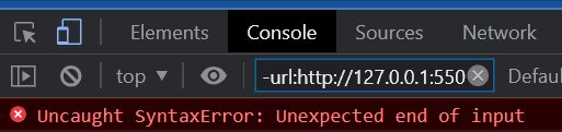Uncaught SyntaxError: Unexpected end of input Uncaught SyntaxError: Unexpected end of input