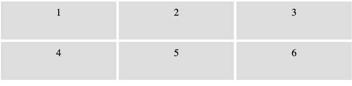 Two rows and three columns Two rows and three columns