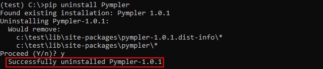 Uninstalling Pympler package Uninstalling Pympler package
