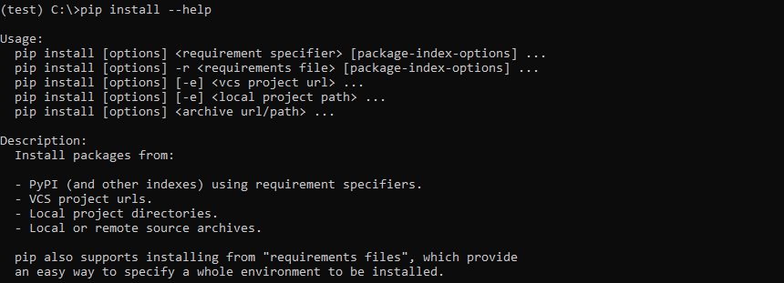 Listing all available options for the install command Listing all available options for the install command
