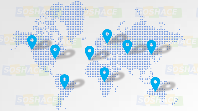 artwork depicting a world map with various pins