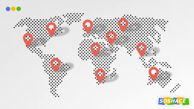 artwork depicting a stylized world map