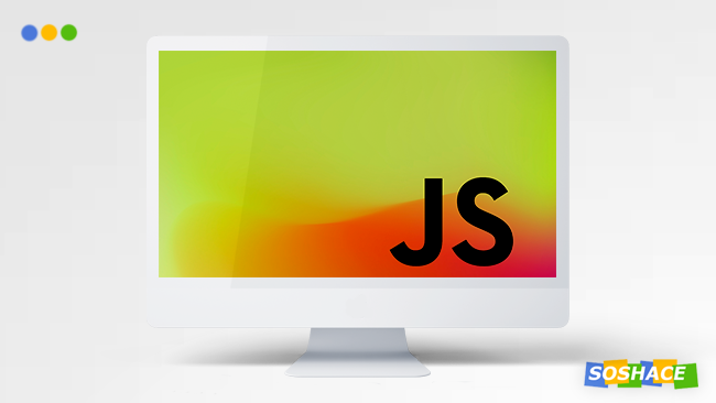artwork depicting a monitor displaying JavaScript logo