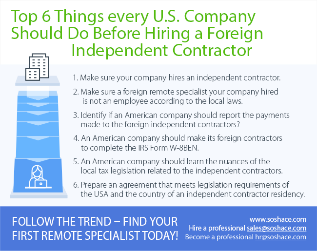Top 6 things your american company should do before hiring a foreign independent